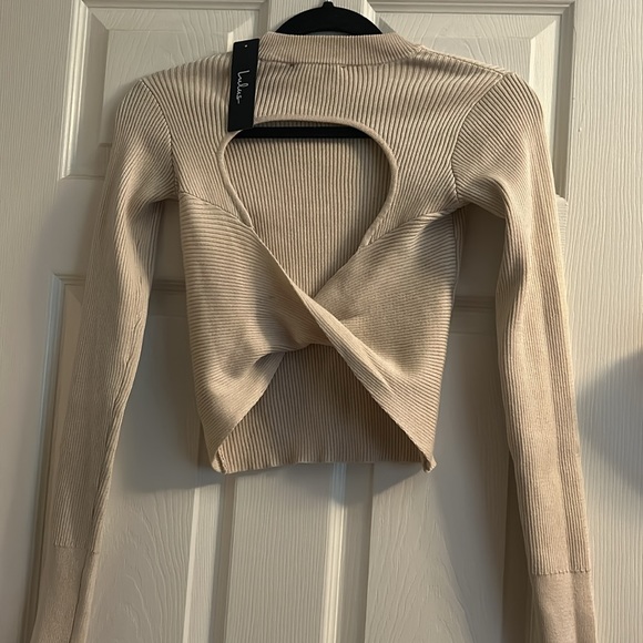 LULUS ribbed open back sweater - Picture 4 of 5